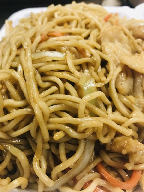 Chicken Lo Mein Noodles (stir fried)