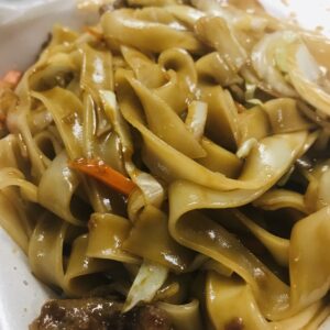 Beef Chow Fun Noodles (stir fried)