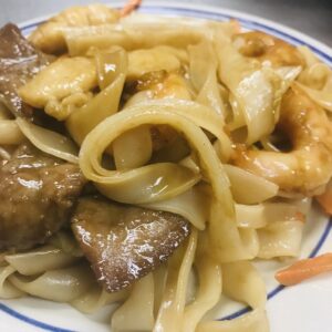 Combination Chow Fun Noodles (stir fried)