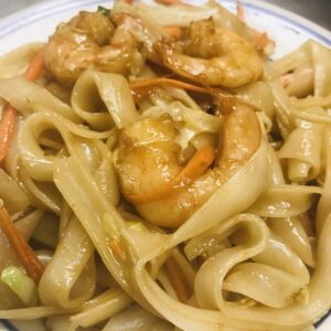 Shrimp Chow Fun Noodles (stir fried)