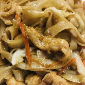 Chicken Chow Fun Noodles (stir fried)